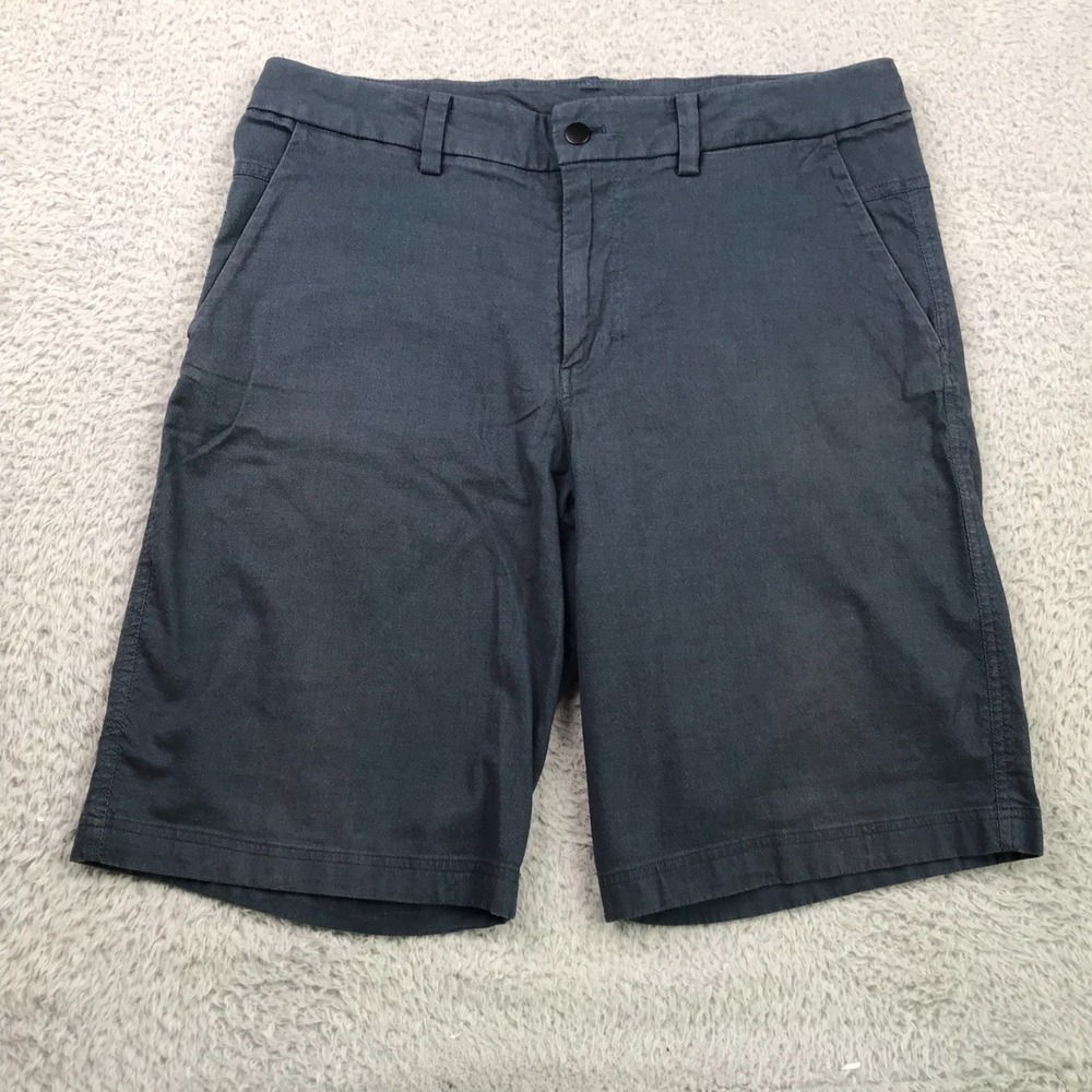 Lululemon Commission Shorts Mens 36 Blue Qwick Oxford 11" Performance Chino